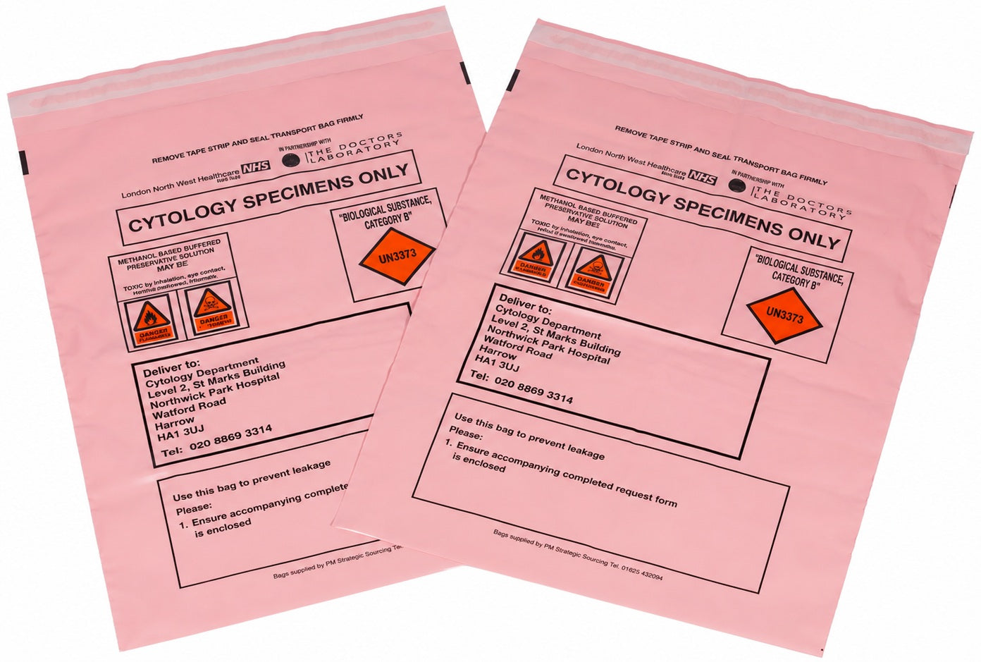 Bar Code Data Cytology Specimen Bag
