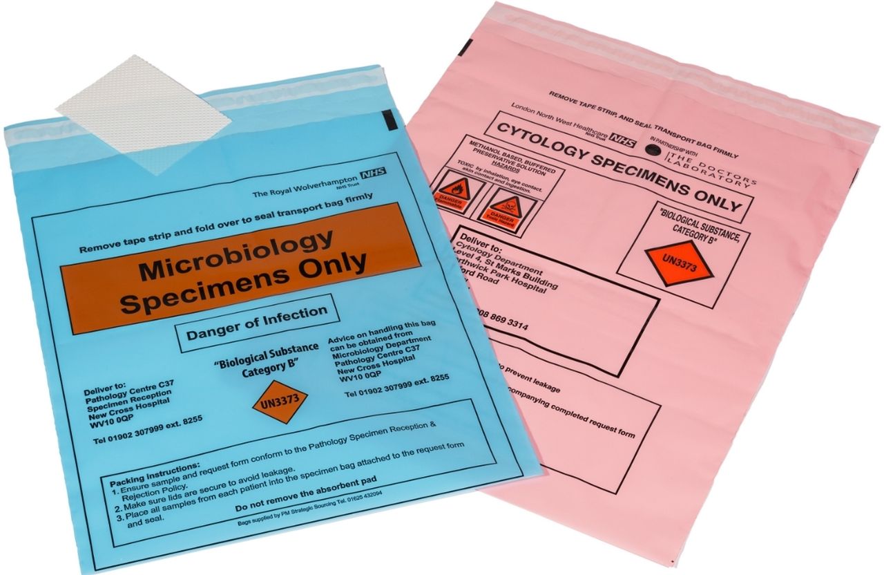 Bar Code Data Specimen Bags