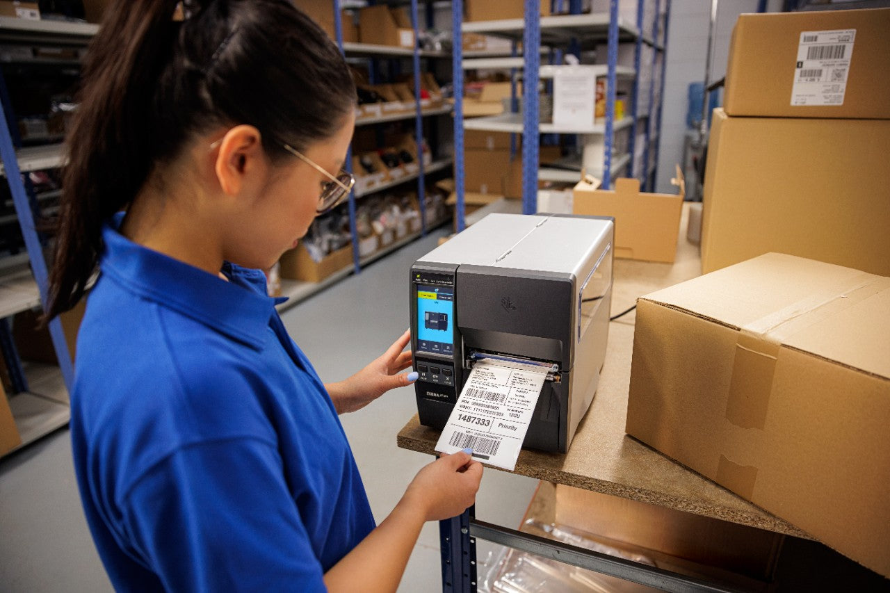 Barcode label coming out of zebra printer