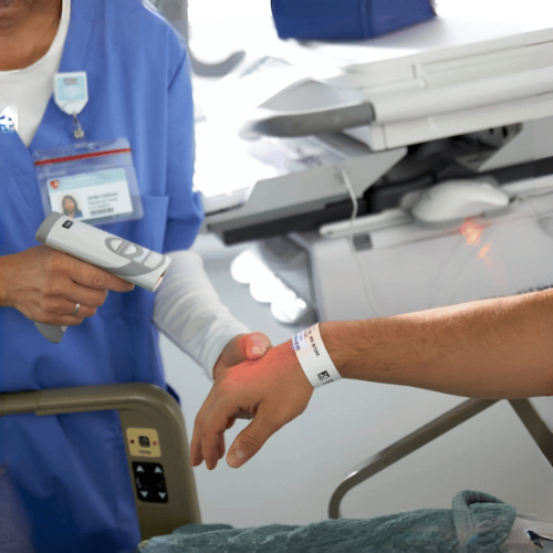 Scanning a patient wristband