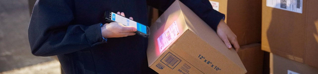 Bar Code Data Scanner in use