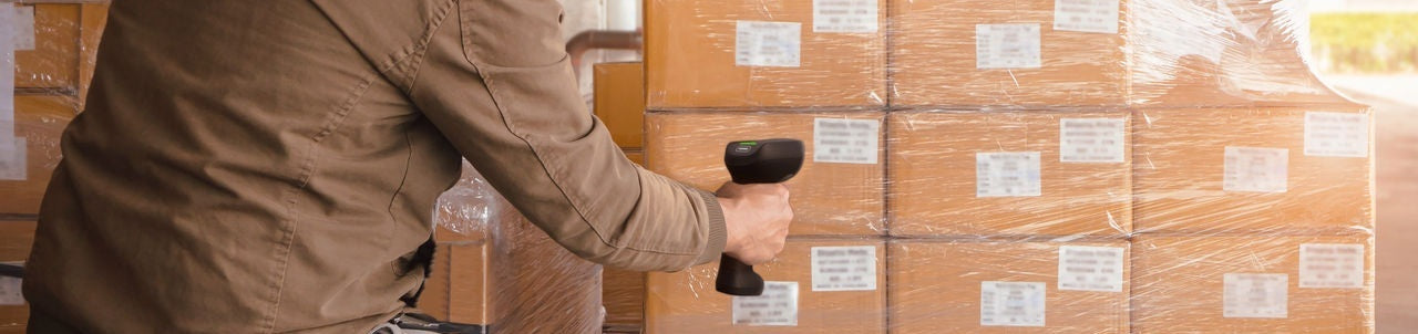 Bar Code Data Scanner in Use
